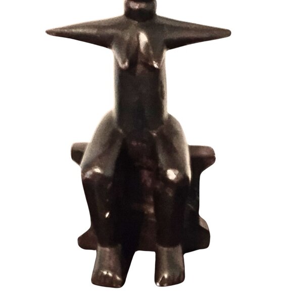 Vintage Hand Carved Wooden African Fertility Sculpture Intricate Beadwork Ethnic - Picture 3 of 4